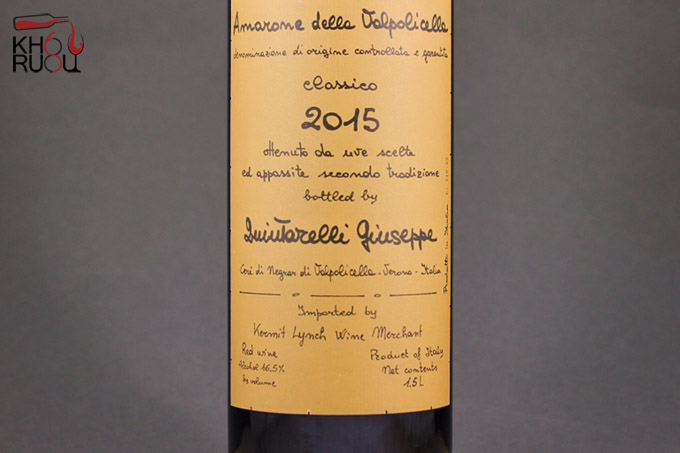 Rượu vang Ý Amarone della Valpolicella Classico Quintarelli Giuseppe 2015