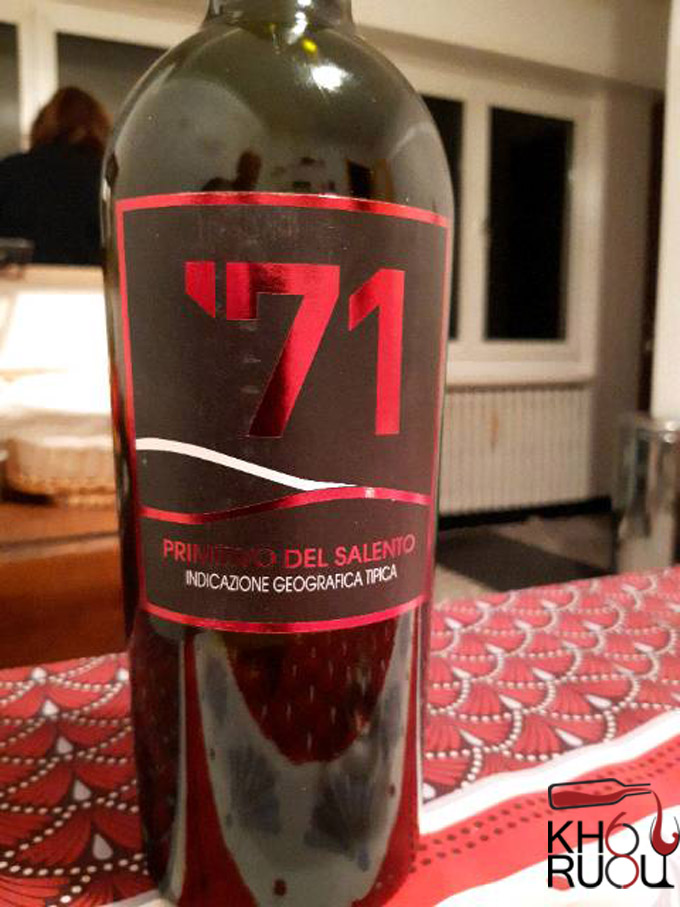 Rượu vang Ý pandora '71 primitivo pandora '71 primitivo