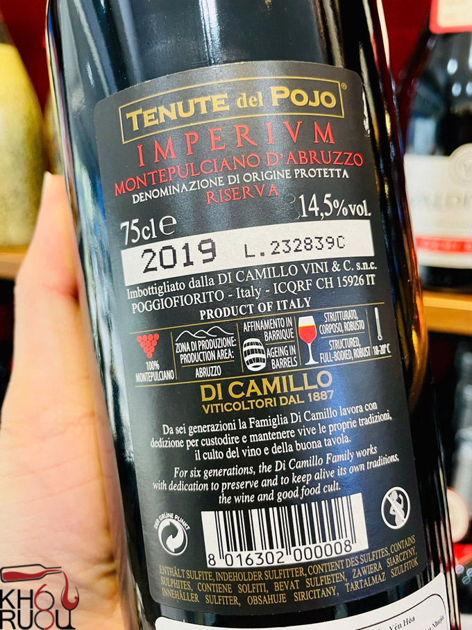 Rượu vang Ý TENUTE del POJO IMPERIUM TENUTE del POJO IMPERIUM
