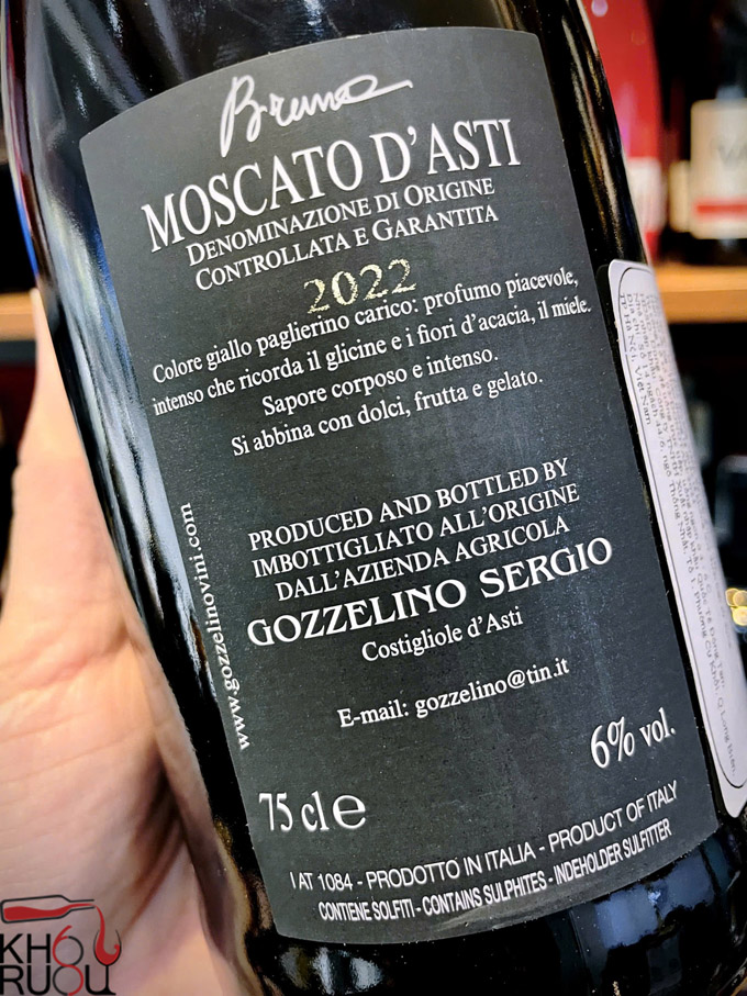 Rượu Vang Gozzelino Moscato D’Asti Bruna