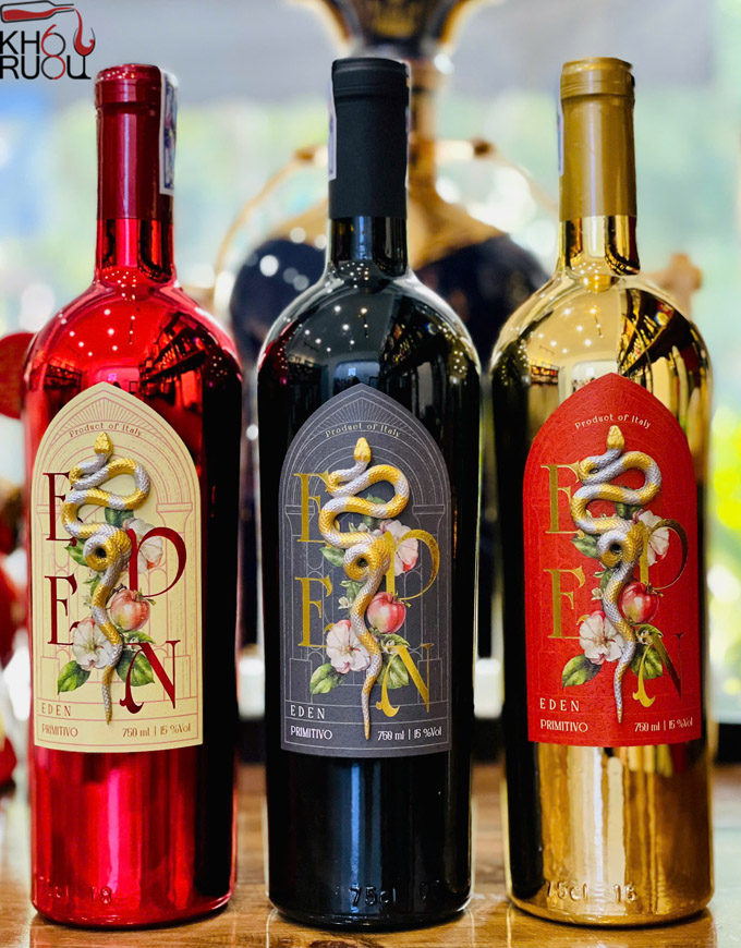 Rượu vang Ý Eden Primitivo hình con rắn