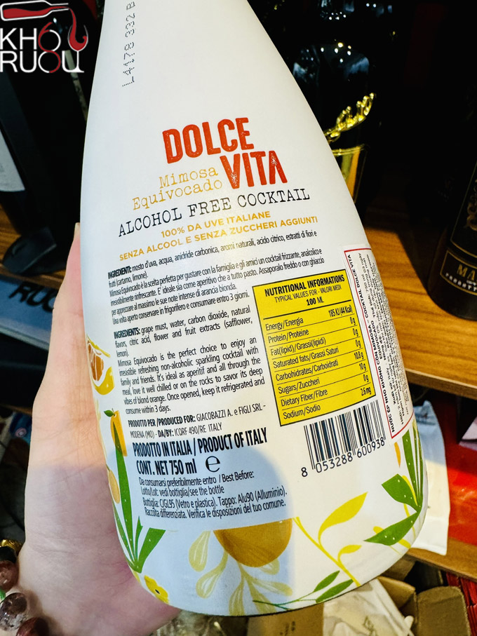 Rượu Cocktail không cồn Dolce Vita Equivocado