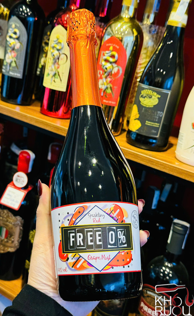 Rượu Vang Tây Ban Nha Free 0% Red Sparkling,, Rượu Vang Tây Ban Nha 0 Cồn Red Sparkling