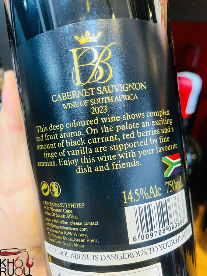 Rượu vang Nam Phi BB Cabernet Sauvignon Rượu vang Nam Phi BB Cabernet Sauvignon