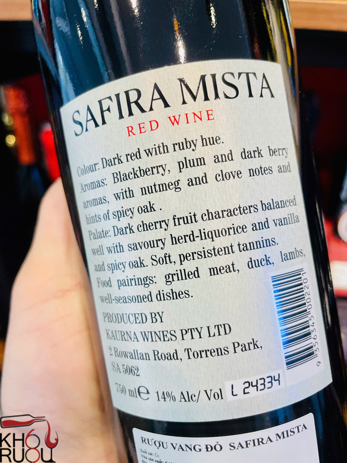 Rượu vang Úc Safira Mista Rượu vang Úc Safira Mista