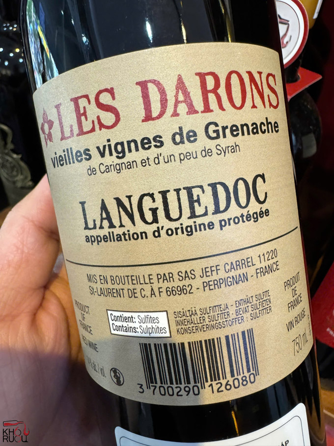 Rượu vang Pháp Les Darons Languedoc 2022