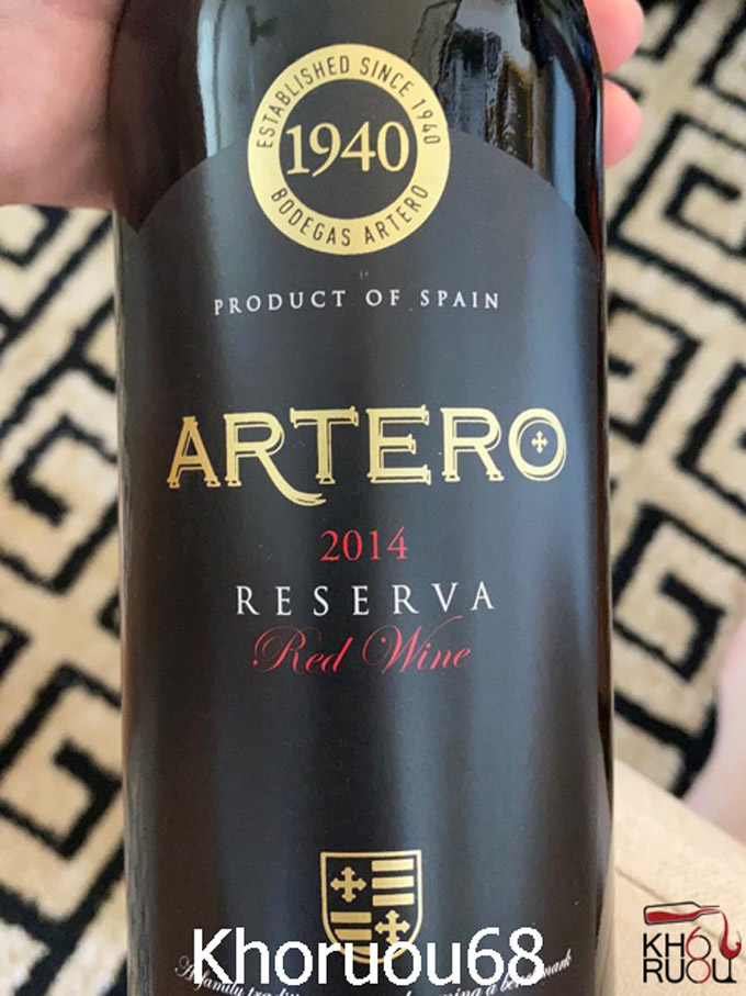 Rượu vang Tây Ban Nha Bodegas Artero Crianza. Rượu vang Tây Ban Nha Bodegas Artero Crianza