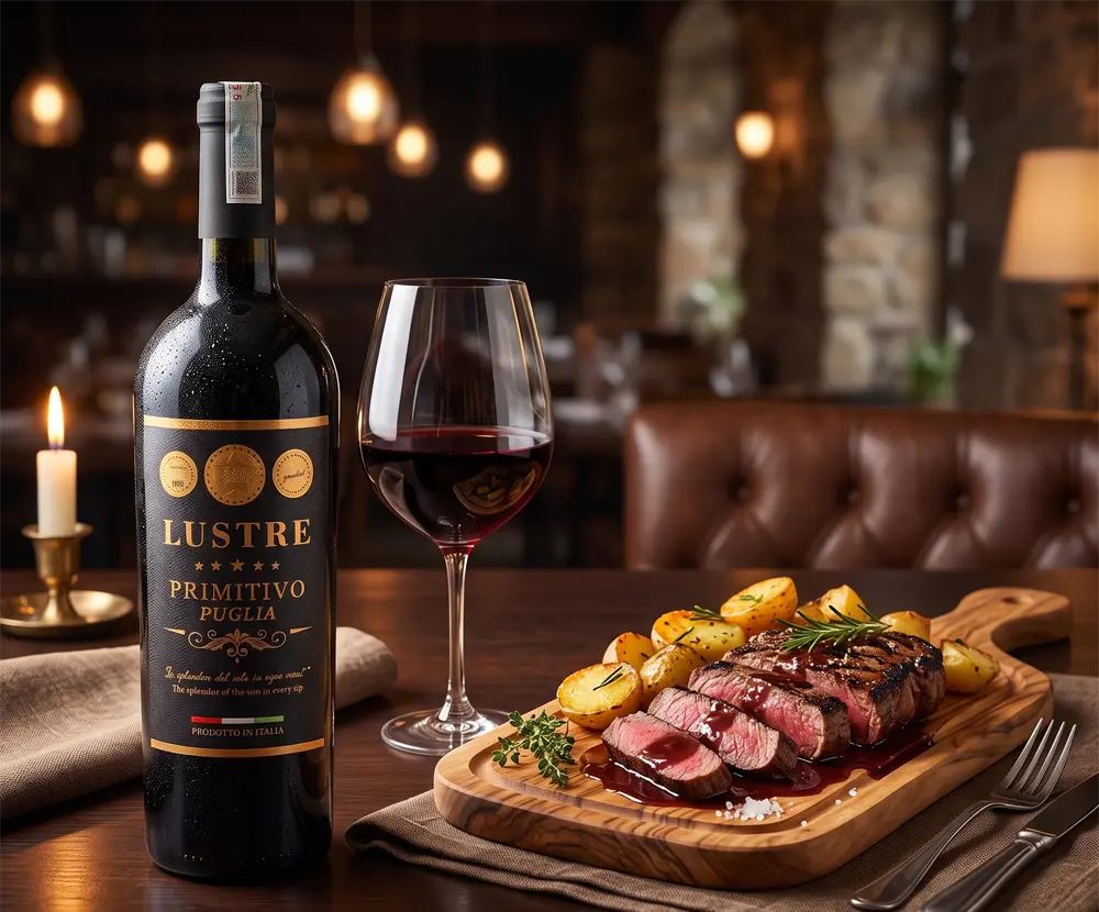 Rượu vang Lustre Primitivo kết hợp cùng món ăn