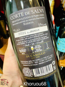 Rượu Vang Ý Corte de Salvi Montepulciano d'Abruzzo Riserva