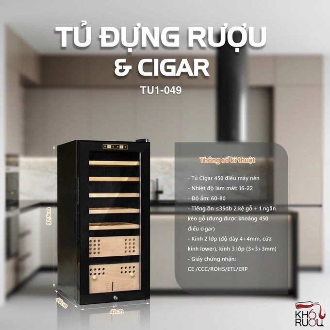 Tủ Bảo Quản Cigar Adela 450 Điếu