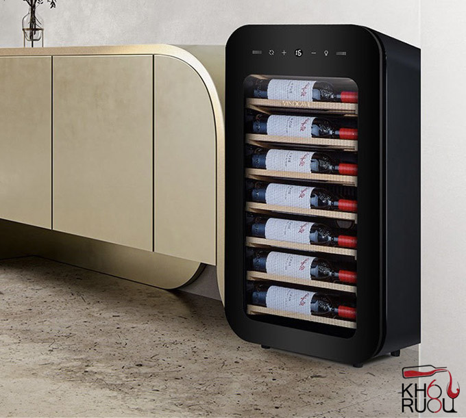 Tủ Ướp Rượu Vang VINOCAVE 22 Chai Màu Đen