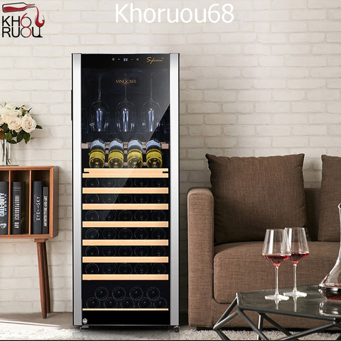 Tủ Ướp Rượu Vang VINOCAVE 85 Chai Viền Bạc