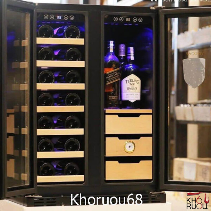 Tủ ướp Rượu Vang Kết Hợp Bảo Quản Xì Gà VINOCAVE 120L