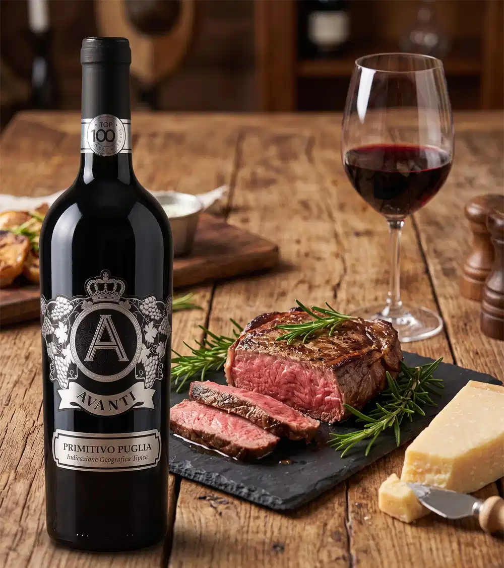 Avanti Primitivo kết hợp với món ăn
