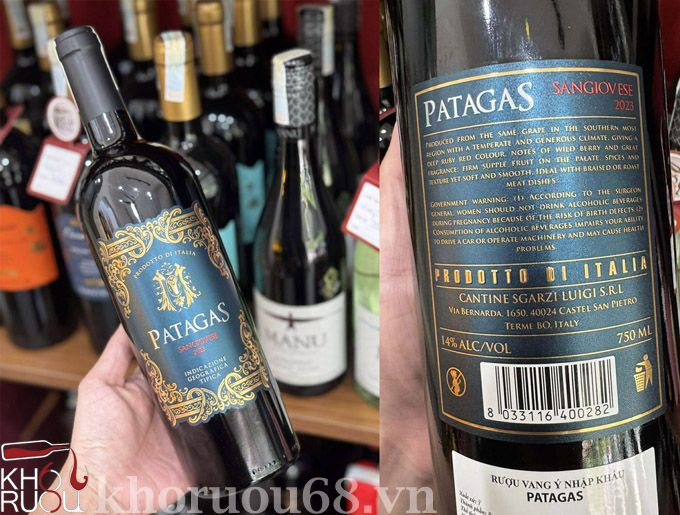 Rượu Vang Ý Patagas Sangiovese 2023