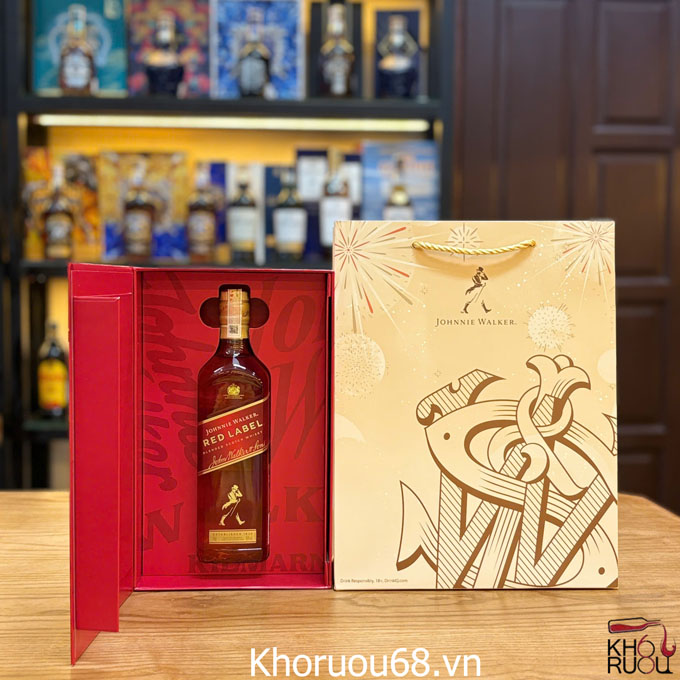 Rượu Whisky Johnnie Walker Red Label hộp quà Tết