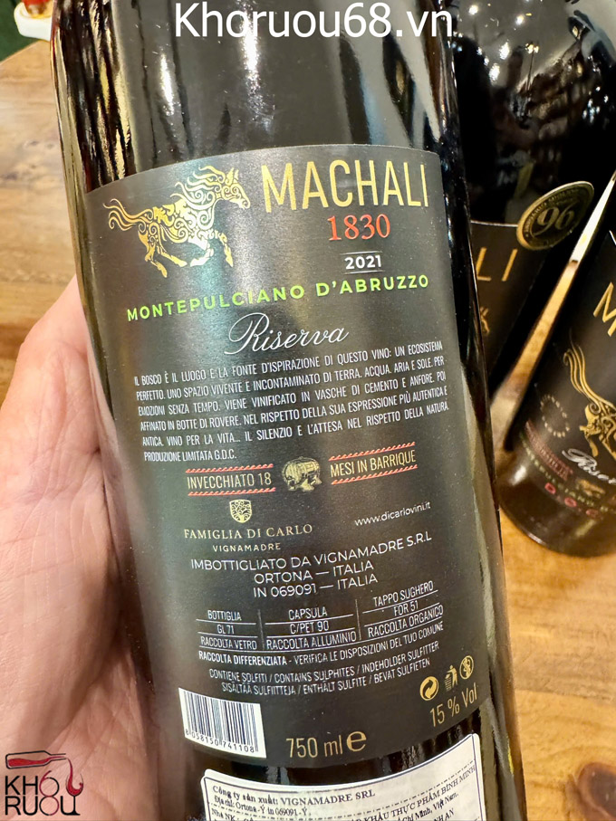Rượu vang Ý Machali 1830 Riserva