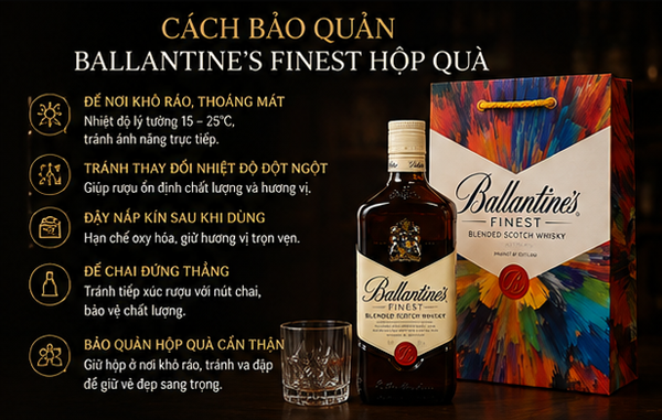 Cách bảo quản Ballantine’s Finest Hộp Quà