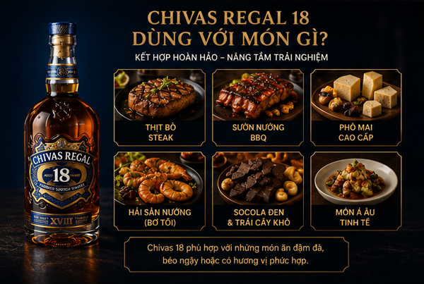 Chivas Regal 18 thưởng thức cùng món ăn