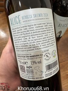 Rượu vang Ý Alice Verdeca Rượu vang Ý Alice Verdeca