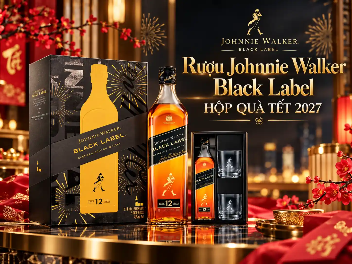 Rượu Johnnie Walker Black Label Hộp Quà Tết 2027