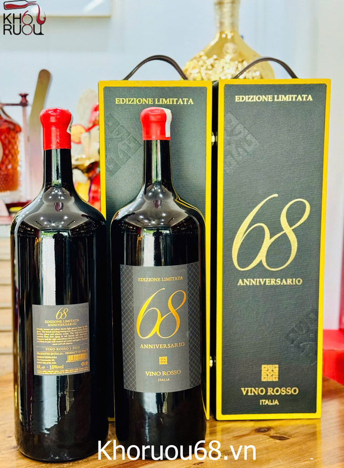 quà biếu cao cấp Rượu Vang Ý 68 Anniversario 6L