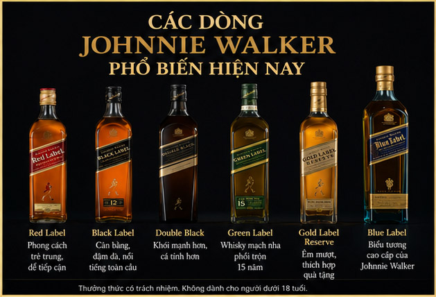 Các Dòng Rượu Johnnie Walker Phổ Biến Hiện Nay
