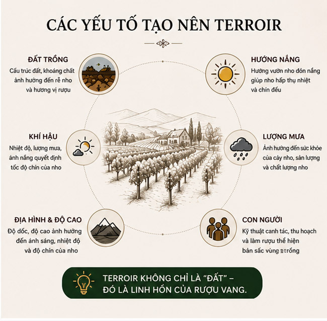 Terroir Là Gì? Vì Sao Cùng Một Giống Nho Nhưng Rượu Vang Lại Khác Nhau? Các yếu tố tạo nên Terroir