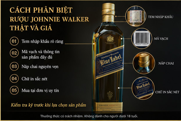 Phân Biệt Rượu Johnnie Walker Thật Và Giả
