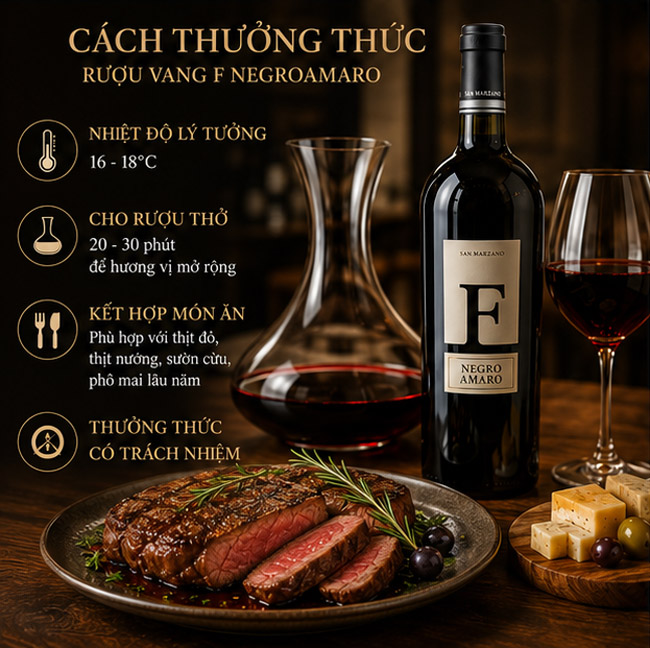 Cách thưởng thức rượu vang F xách tay