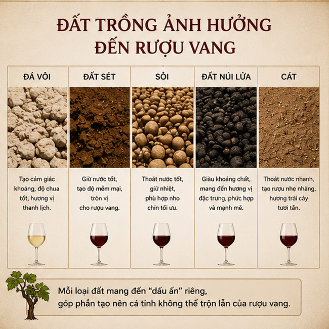 Terroir Là Gì? Vì Sao Cùng Một Giống Nho Nhưng Rượu Vang Lại Khác Nhau? Đất trồng ảnh hưởng đến rượu vang