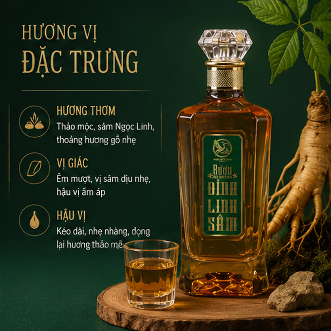 Hương vị của rượu Đỉnh Linh Sâm