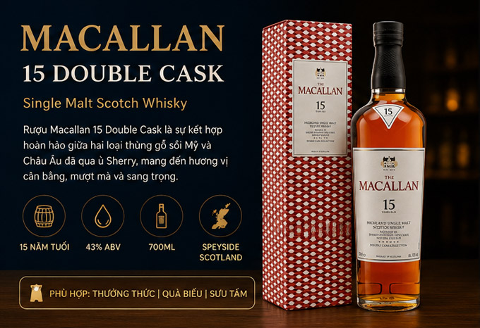 Rượu Macallan 15 Double Cask