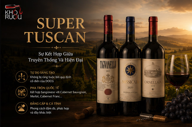 Rượu vang Super Tuscan cao cấp