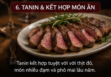 Tanin kết hợp với món ăn