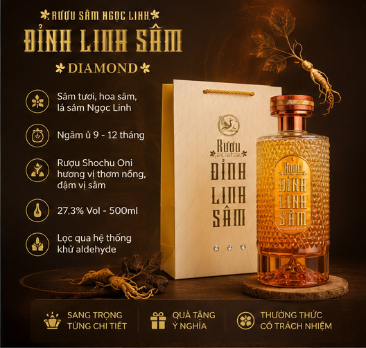 Thông Tin Về Rượu Đỉnh Linh Sâm Diamond
