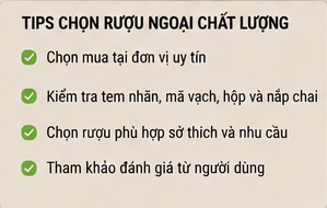 Típ chọn rượu ngoại chất lượng