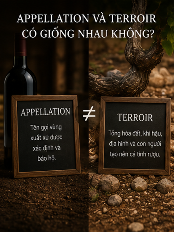 Appellation Là Gì? Hiểu Đúng Về Vùng Xuất Xứ Trên Nhãn Rượu Vang Appellation và Terroir có giống nhau không