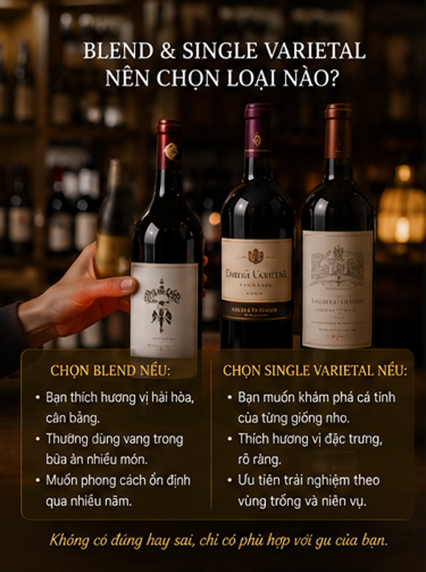 Blend Và Single Varietal Là Gì? Cách Phân Biệt Rượu Vang Pha Trộn Và Rượu Vang Đơn Giống Nho Blend và Single Varietal nên chọn loại nào