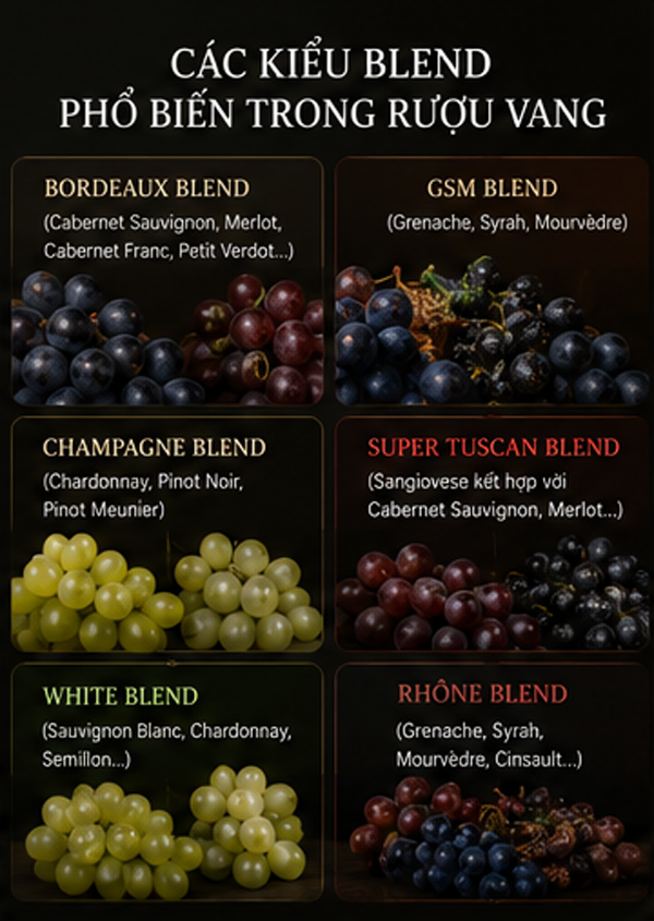Blend Và Single Varietal Là Gì? Cách Phân Biệt Rượu Vang Pha Trộn Và Rượu Vang Đơn Giống Nho Các kiểu Blend phổ biến