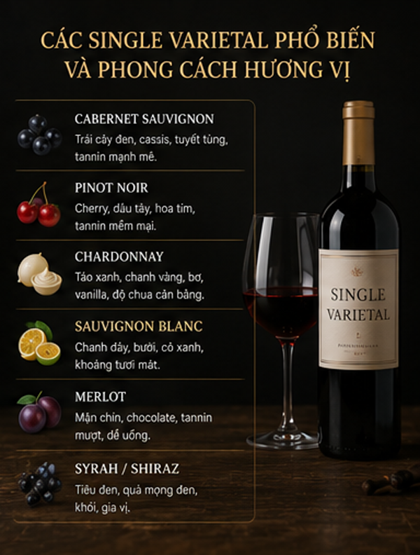 Blend Và Single Varietal Là Gì? Cách Phân Biệt Rượu Vang Pha Trộn Và Rượu Vang Đơn Giống Nho Các Single Varietal phổ biến