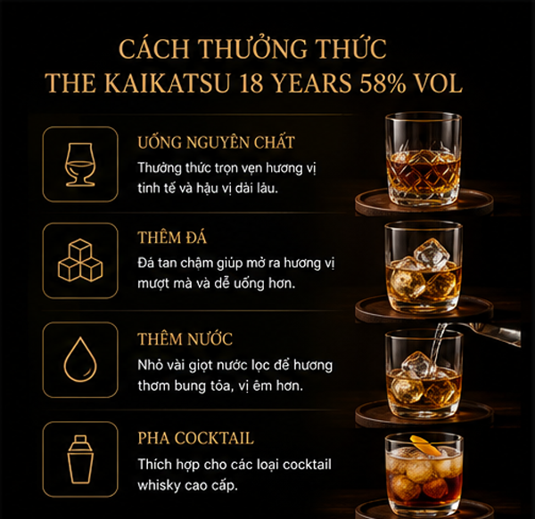 Cách thưởng thức Kaikatsu 18 Years 58%