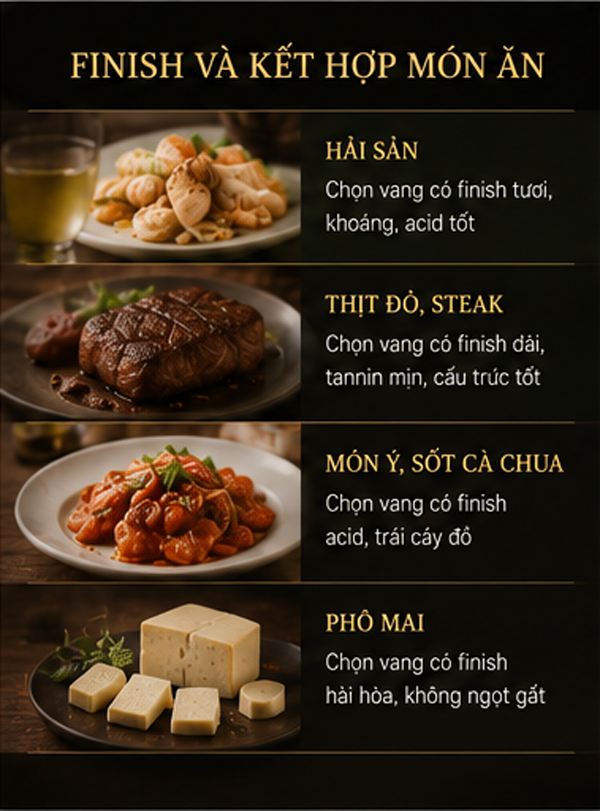 Finish kết hợp với món ăn