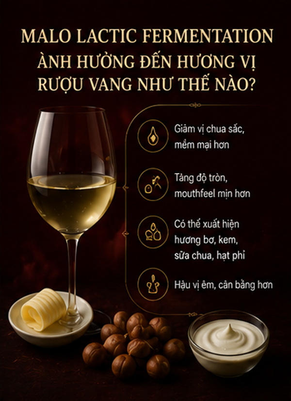 Malolactic Fermentation Là Gì? Vì Sao Rượu Vang Có Hương Bơ Và Cảm Giác Mềm Hơn? Malolactic Fermentation ảnh hưởng đến hương vị rượu vang như thế nào?