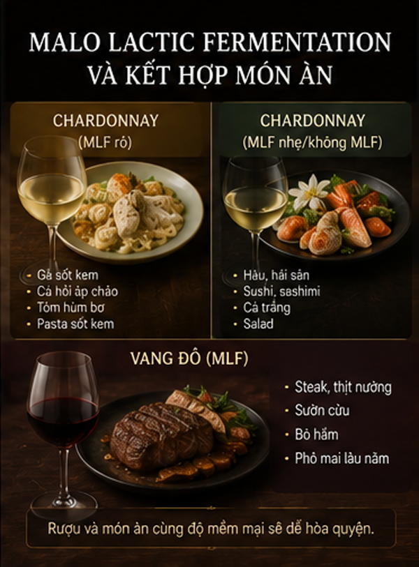 Malolactic Fermentation Là Gì? Vì Sao Rượu Vang Có Hương Bơ Và Cảm Giác Mềm Hơn? Malolactic Fermentation và kết hợp món ăn