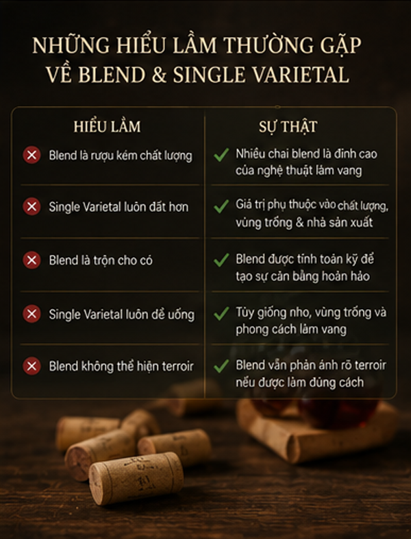 Blend Và Single Varietal Là Gì? Cách Phân Biệt Rượu Vang Pha Trộn Và Rượu Vang Đơn Giống Nho Những hiểu lầm thường biết về Blend và Single Varietal