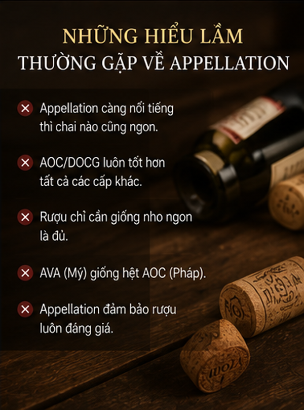 Appellation Là Gì? Hiểu Đúng Về Vùng Xuất Xứ Trên Nhãn Rượu Vang Những hiểu lầm thường gặp về Appellation