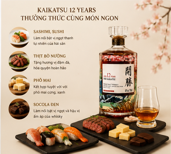 Rượu Kaikatsu 12 uống với món ngon