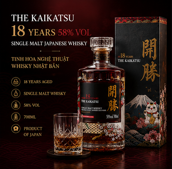 Rượu Kaikatsu 18 Years 58%