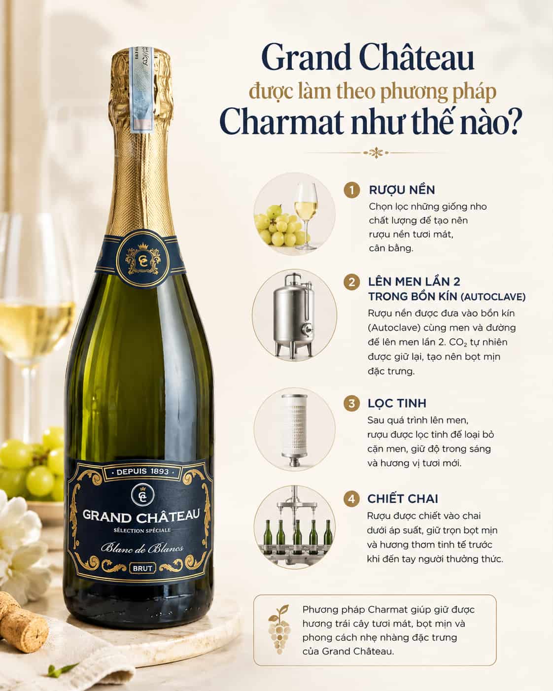 Grand Château được làm theo phương pháp Charmat